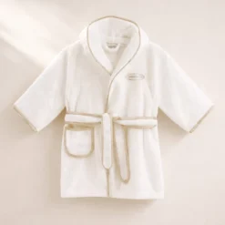 Accappatoio baby in spugna Borbonese OP KIDS biscotto