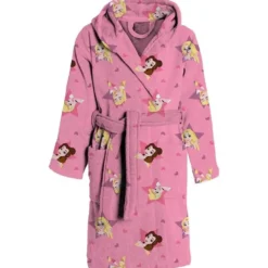 Accappatoio bambina con cappuccio Disney Principesse rosa