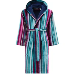 Accappatoio Unisex CARRARA BORA BORA | 100% Cotone righe turchese