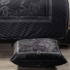 Alviero Martini Plaid Geo Night 130x170 nero in raso di cotone