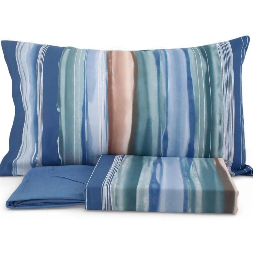 Bassetti Extension B1 | Completo Lenzuola Matrimoniale Sfumato Blu