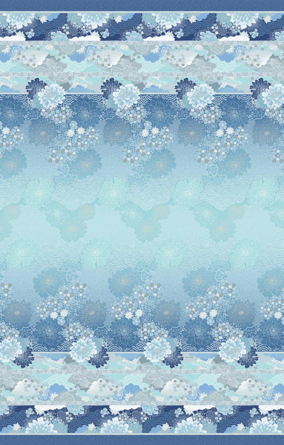 Bassetti Granfoulard MADAMA BUTTERFLY B1 Copritutto Telo Arredo Toni BLU