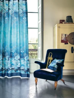 Bassetti Granfoulard MADAMA BUTTERFLY B1 Copritutto Telo Arredo Toni BLU