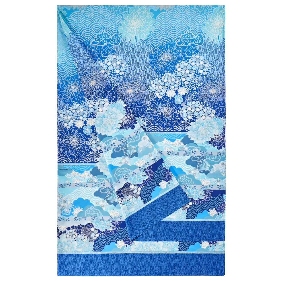 Bassetti Granfoulard MADAMA BUTTERFLY B1 Copritutto Telo Arredo Toni BLU