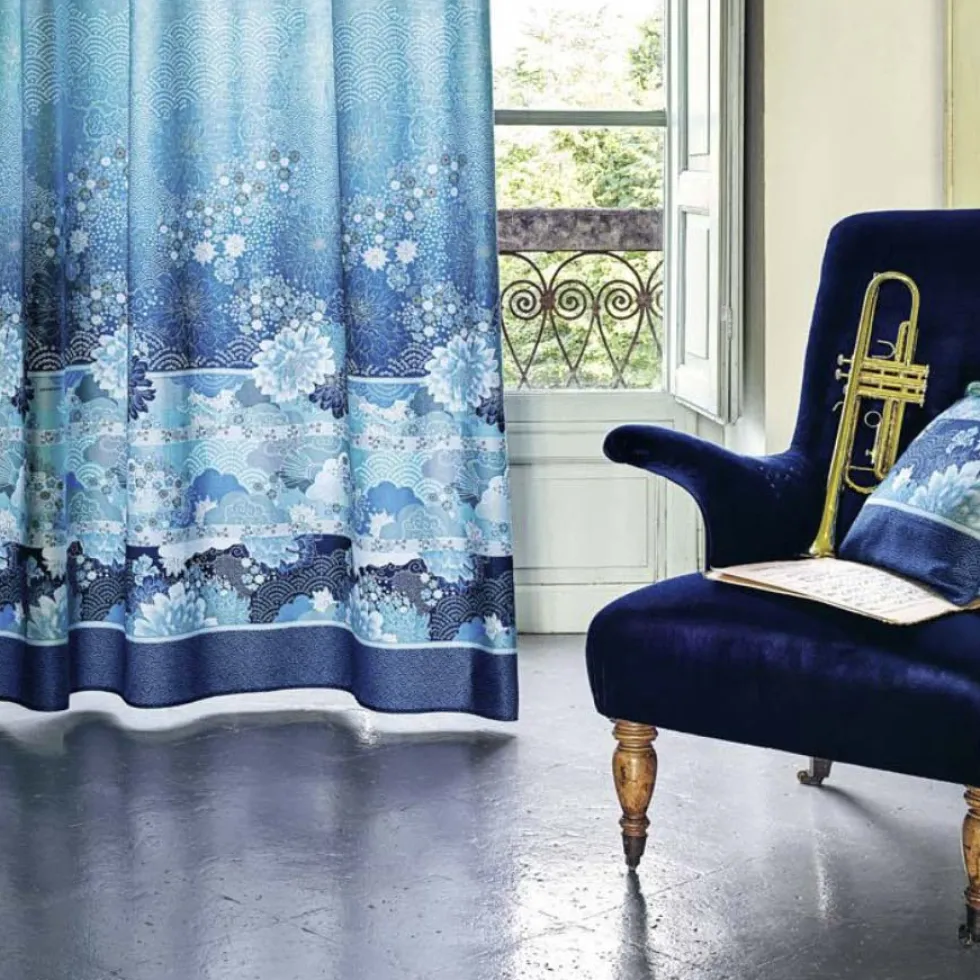 Bassetti Granfoulard MADAMA BUTTERFLY B1 Copritutto Telo Arredo Toni BLU