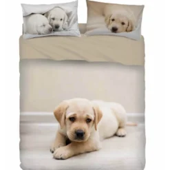 Bassetti lenzuola con effetto copriletto Golden Retriver