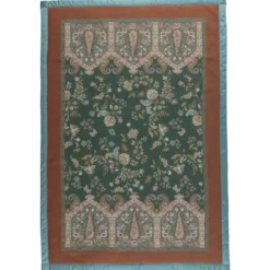 Bassetti Plaid Indian Roses V1 Petrolio 135x190 - Eleganza Floreale Granfoulard