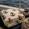 BenasciuttiCasa Plaid Lana Cotta 170x170 Ancore Avorio Coastal Chic