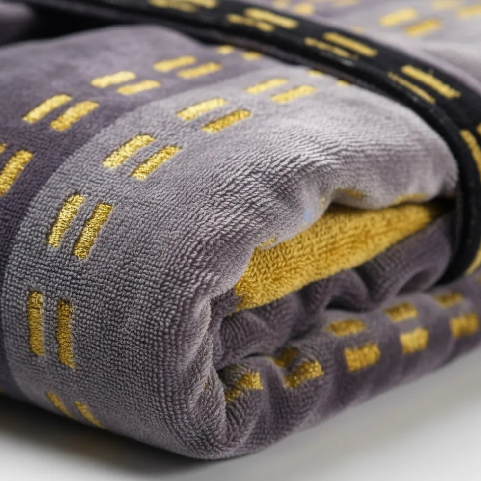 Carrara Accappatoio IBIZA con Cappuccio | 100% Cotone grigio