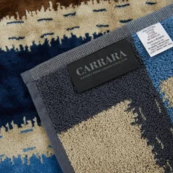 CARRARA Coppia di spugne asciugamano + ospite Carrara Daza blu a righe