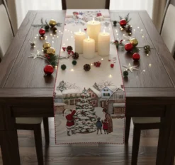 Centrotavola rettangolare Runner in Gobelin 40x135 cm Albero di Natale