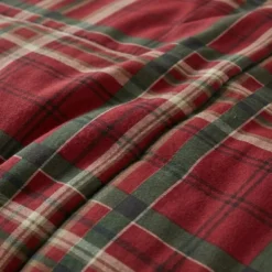 Completo Copripiumone matrimoniale Bassetti Kilt scozzese rosso