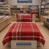 Completo Copripiumone piazza e mezza Bassetti Kilt scozzese rosso