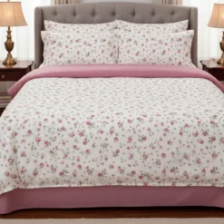 Completo Copripiumone Rosetta rosa Martha O'Neil | 100% Cotone