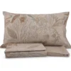 Completo Lenzuola in cotone matrimoniale Bassetti Aster foliage beige