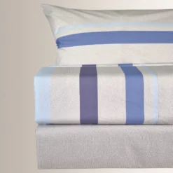 Completo lenzuola in puro cotone Gabel PlayColor a righe grigio