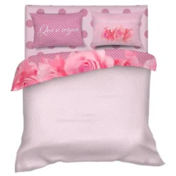 Completo Lenzuola in Raso Camomilla Matrimoniale Floreale Roses