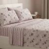 Completo lenzuola matrimoniali cotone caldo e accogliente fiori rosa