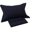 Completo lenzuola matrimoniali in puro lino tinta unita BLU NAVY