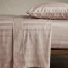 Completo lenzuola matrimoniale 260x295 cm Zefiro Perla in raso rigato