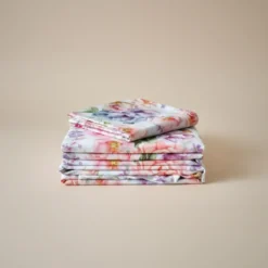 Completo lenzuola matrimoniale in raso finissimo 260x300 Rose