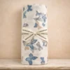 Completo Lenzuola Singolo Farfalle a Primavera Azzurro 100% cotone