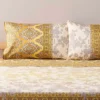 Completo Letto Copriletto Bassetti Agrigento Y1 - Eleganza nei Toni Oro e Marrone