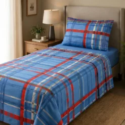 Completo Letto Singolo Bassetti Icons B2 | Scozzese bluette