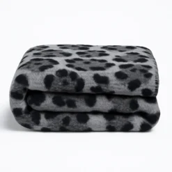 Coperta artigianale in lana cotta 150x170 cm Maculato grigio