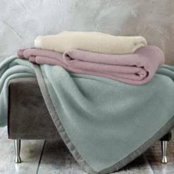 Coperta LANA Vergine Matrimoniale SOMMA ORIGAMI Bianco Lana