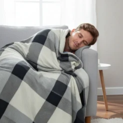 Coperta Matrimoniale Plush Piquet Sherpa – Grigio Morbido e Caldo