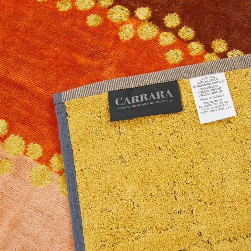 Coppia di asciugamani in spugna viso+ ospite Carrara Madagascar salmone