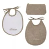 Coppia di bavaglini in trousse Borbonese KIDS Splendido marrone in spugna