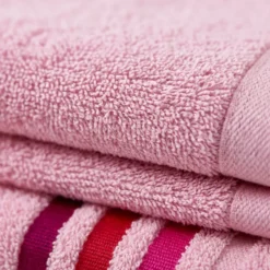 Coppia di spugne set 1+1 rosa confetto con righe 100% cotone