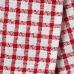 Coppia di Strofinacci da cucina 100% cotone doppio ritorto quadri rossi