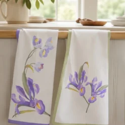 Coppia di strofinacci da cucina JUNE Vallesusa floreale lilla