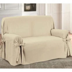 Copridivano con laccetti in panama APRICA - 3 posti beige