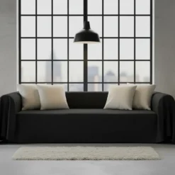 Copridivano copritutto telo Panama 350x300 cm - nero