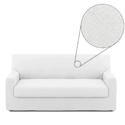 Copridivano 2 Posti con Copricuscino Unito Lungo Genius bianco