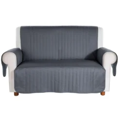 Copridivano trapuntato Caleffi Bicolor in cotone 2 posti grigio reversibile