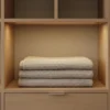 Copriletto matrimoniale Apone, beige, tessuto goffrato, 260x260 cm