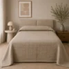 Copriletto Nido d'Ape tortora SINGOLO | Cotone 170x260