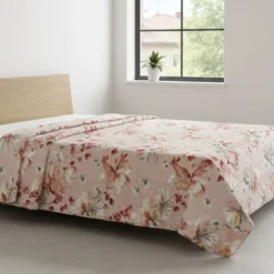 Copriletto rosa Floreale | Trapuntato Matrimoniale 260x260