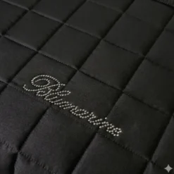 Copriletto trapuntato in raso matrimoniale Blumarine Lory nero con strass