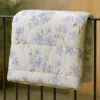 Copriletto trapuntato matrimoniale in cotone Heritage 8311 floreale azzurro
