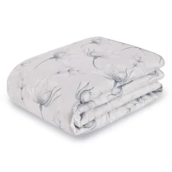 Copriletto trapuntato matrimoniale elegante ZUCCHI floreale grigio