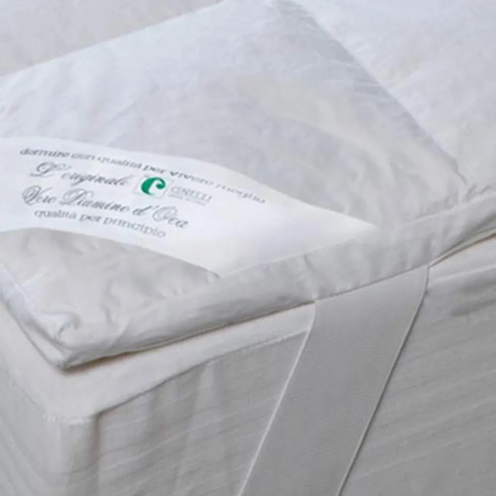 Coprimaterasso topper in piumino d'oca Carezza singolo 85x190 Cinelli