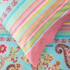 Copripiumino Bassetti GRANFOULARD Rapallo T1 Matrimoniale turchese