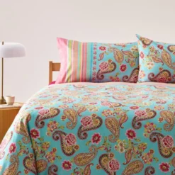 Copripiumino Bassetti GRANFOULARD Rapallo T1 Matrimoniale turchese