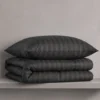 Copripiumino con federe matrimoniale NO-STIRO Luxea jacquard nero